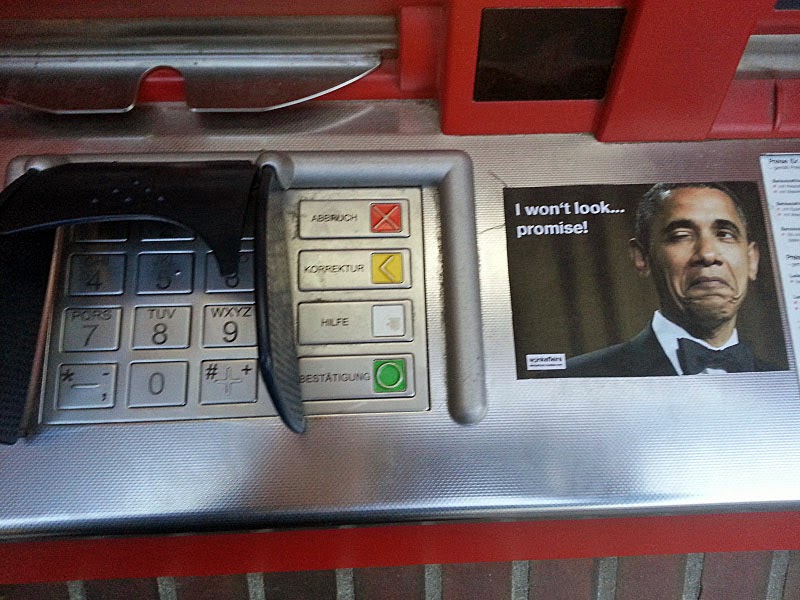 Obama Kennwortschutz Bankautomat 