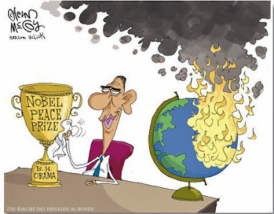 Friedensnobelpreis für Barack Obama Karikatur