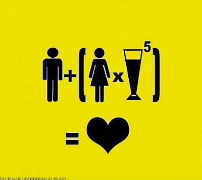 Mann und Frau - Bier Mathe Formel - ist gleich Liebe