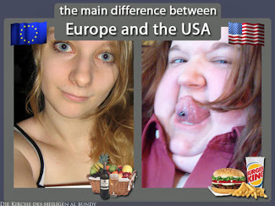 Nationenvergleich schlanke Europäerin und fette Amerikanerin