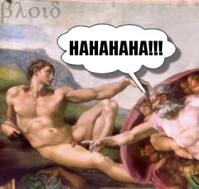 Hahaha Bilder - Gott und Adam - Männer lästern unter sich