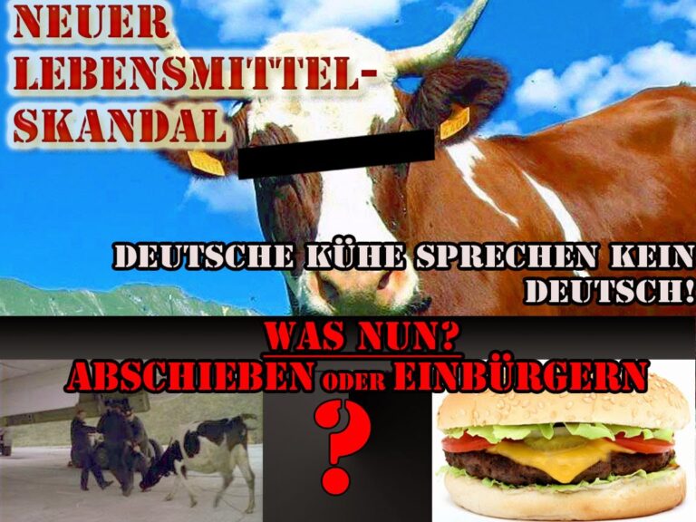 Lebensmittelskandal: Deutsche Kühe sprechen kein Deutsch Satirische Schlagzeilen und ironischer Blick auf die Welt | Die Kirche des heiligen Al Bundy 28. Mai 2020 2