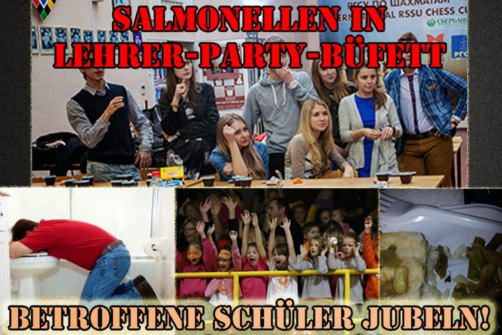 Salmonellen in Lehrer Party Buefett Schule lustig Kinder Kinder