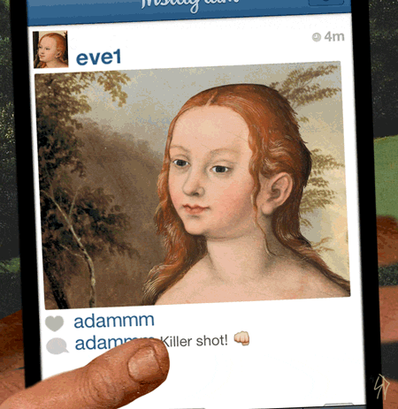 Adam und Eva auf Tinder matchen sich Menschliche Marotten: Lustige Geschichten aus dem Leben Internet, Komische Begebenheiten des Lebens, Lügen, Lustige Menschen