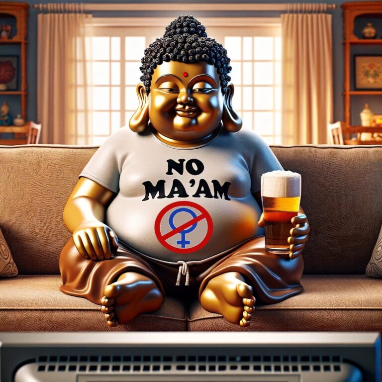 No MAAM Buddha mit Bier lustig